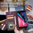 thumbnail image 5 of Flip Cell Phone Case for iPhone SE(5G) 2022 iPhone 7 iPhone 8 iPhone SE 2020, Magnetic Closure Premium Shockproof PU Leather Protective Phone Case Kickstand Card Slot Wallet Cover - Wine Red, 5 of 9