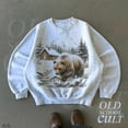 thumbnail image 3 of Vintage Bear Cabin Sweatshirt | Winter Wilderness Wildlife Pullover, 3 of 7