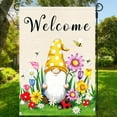 thumbnail image 2 of Spring Welcome Gnome Garden Flag 12 x 18 inch Double Sided Outside decorations,Flower Butterfly Small Garden Flags For Outdoor Yard Lawn, 2 of 6