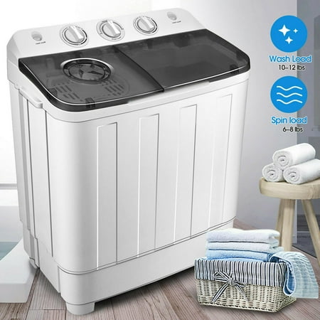 17Lbs Portable Mini Twin Tub Compact Washing Machine Washer Spin Dryer W/ Hose