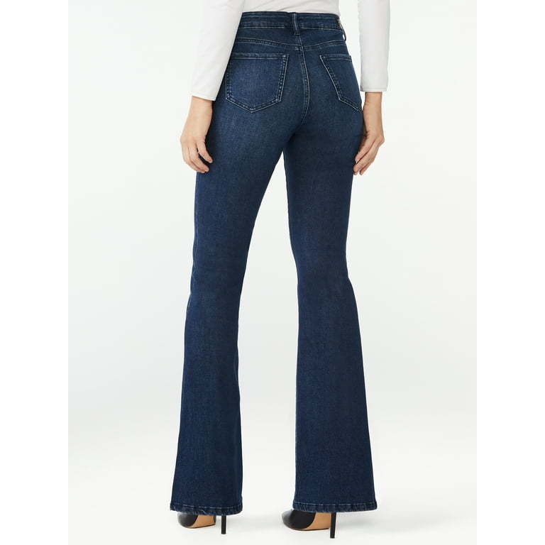 Sofia Vergara Jeans Womens Melisa High Rise Flare Leg Button Regular Fit  Blue
