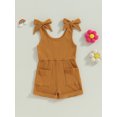 thumbnail image 3 of Jxzom Toddler Baby Girl Sleeveless Jumpsuit Solid Ribbed Knitted Tank Romper Shorts Overalls 6M 12M 18M 2T 3T 4T One-Piece Summer Clothes, 3 of 8