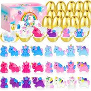 Mother's Day Summer Gift Favour 24 Pack Prefilled Eggs with Slow Squishy Toys Eggs Filled for Egg Hunt Stuffers Party