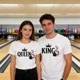 thumbnail image 4 of Bowling T-Shirt for Women Funny Cute Queen Couples Bowler Gift T-Shirt Short Sleeve Tees for Valentine's Day Women Bowling Enthusiasts, 4 of 4