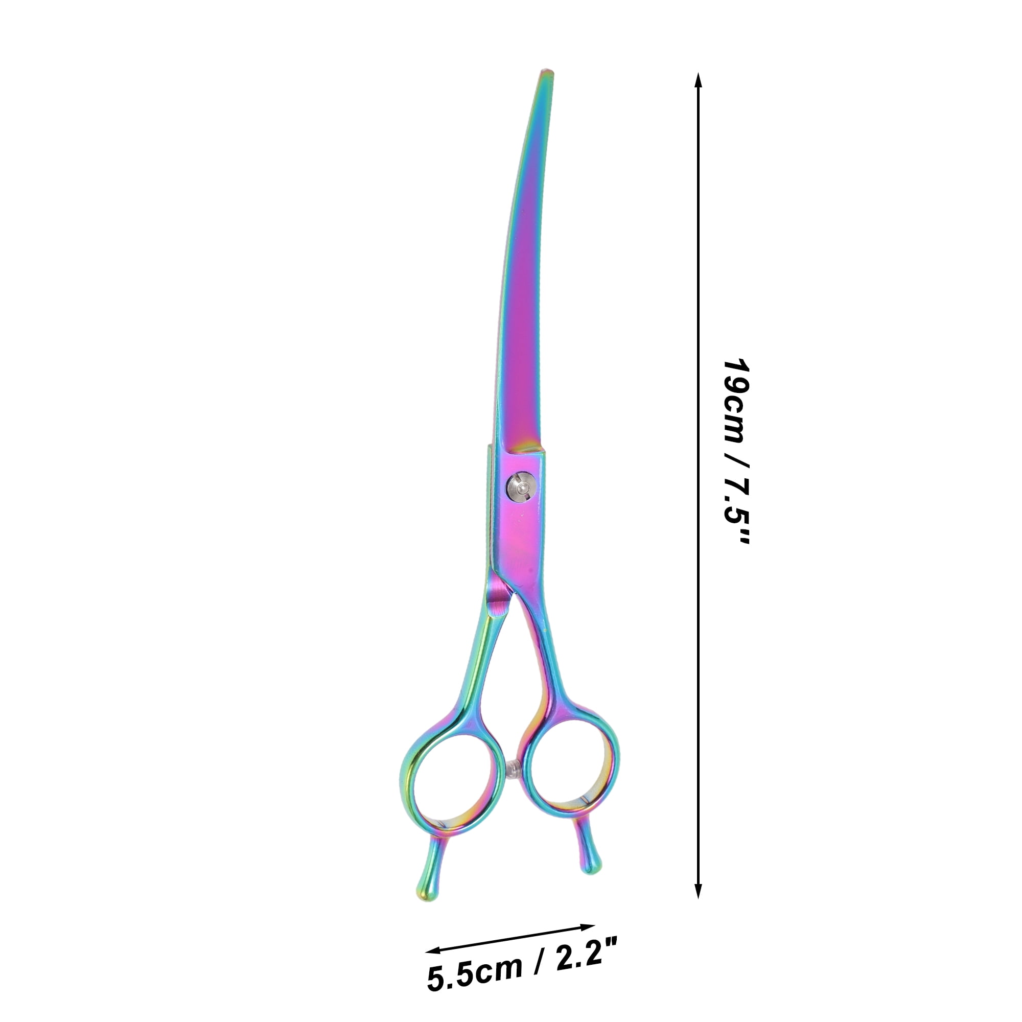 Unique Bargains Dog Grooming Scissors with Curved Design Assorted Color