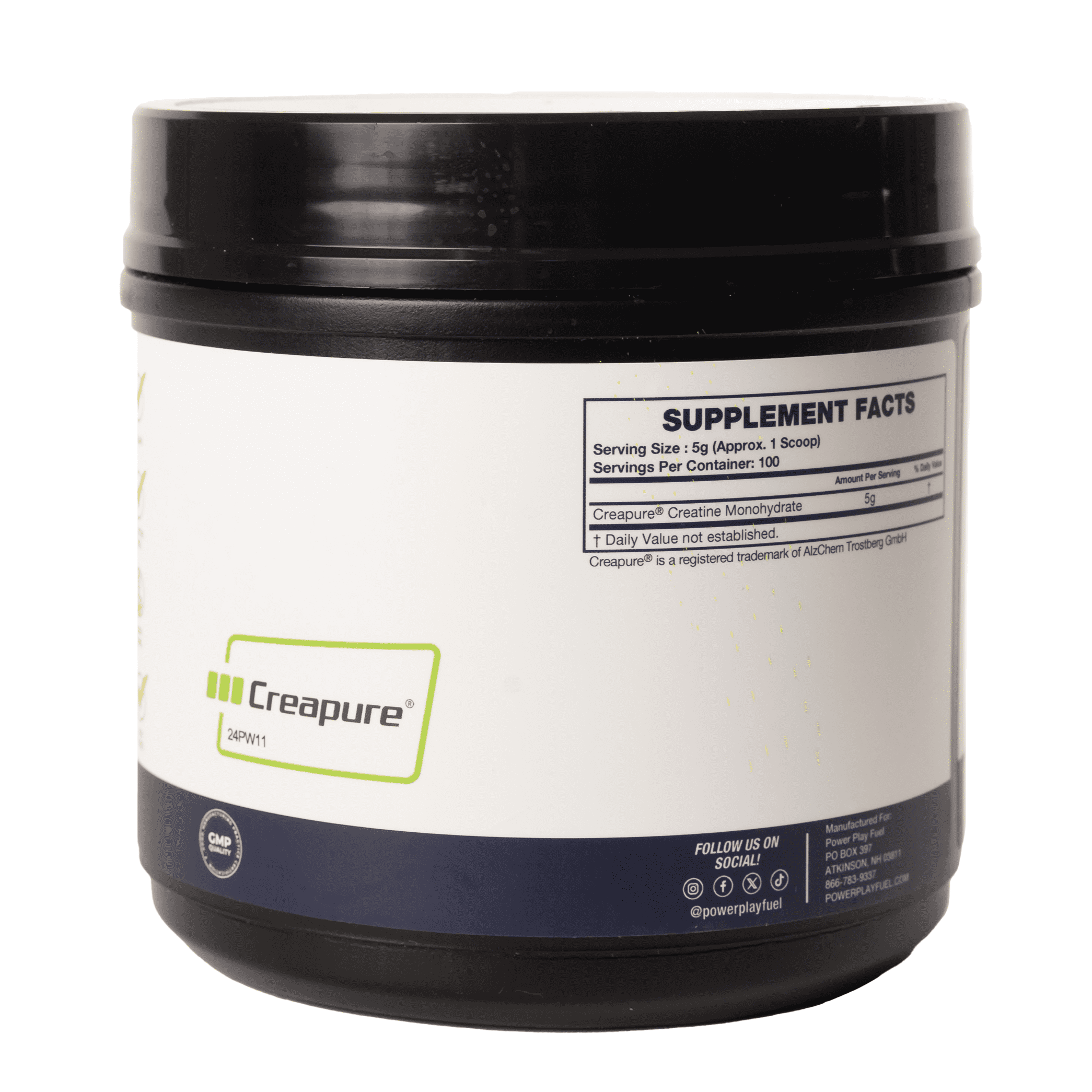 Power Play Fuel Creapure® Creatine Monohydrate Powder, Unflavored, 500g