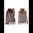 thumbnail image 3 of Camiseta Sin Mangas de Cuello Alto con Bloques de Color y Rayas Informales para Mujer, de Verano 2025, de Punto Holgado, de Corte Alto y Sin Mangas Rojo XXL, 3 of 6