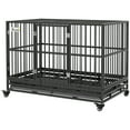 thumbnail image 6 of ZephyPaws 49 Inch Heavy Duty Dog Crate Kennel with Wheels,Indestructible Dog Crates for Large Dogs,Extra Large Dog Crate with Removable Dog Cage Tray,Two Locks (Black, Square), 6 of 8