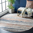 thumbnail image 2 of SAFAVIEH Coppertone Grover Striped Area Rug, Ivory/Navy, 6'7" x 6'7" Round, 2 of 7