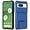 Blue for Google Pixel 8, variant on for Google Pixel 8 Phone Case with Tempered Glass Screen Protector Slide Camera Lens Kickstand Military-Grade Bumpers Shockproof Protective Cover for Women Men Girls Black