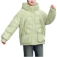 thumbnail image 1 of KIHOUT Veste d'Hiver Ample pour Femmes, Tendance, Surdimensionnée, à Capuche, Courte, Matelassée, avec Fermeture Éclair, 1 of 3