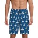 thumbnail image 1 of Balery Cartoon Geese With Xmas Pantalones cortos de pijama de punto de algodón para hombre con cinturilla y bolsillos-Medium, 1 of 6