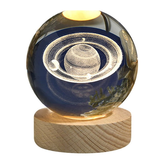 Pompotops 3D Planet Crystal Ball,Crystal Ball Cosmic Series Night Light Clearance