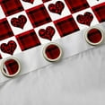 thumbnail image 4 of Feelyou Love Heart Curtains Pack of 2 (52x84 Each), Black Red Buffalo Window Curtains, 4 of 6