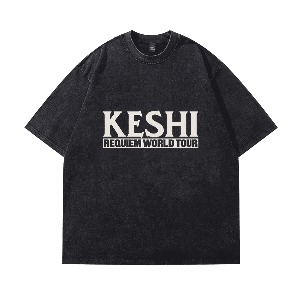 Keshi Requiem World Tour 2025 Cotton Vintage Wash Tee Shirt
