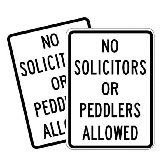No Solicitors Or Peddlers Allowed Vinyl Sign Stickers - Set of 2