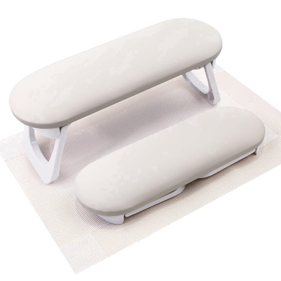 Nail Rest, Foldable PU Leather Nail Rest, for Acrylic Nail Pads, Nail Pillows, Nail Art Accessories, Nail Technology, Manicure, Home Use - Light Gray