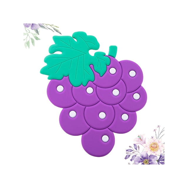 Cartoon Pad 2Pcs Heat Insulated Pad Creative Placemat Table Mat Silicone Mat Pot Holder Cushion Purple (Grape)