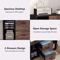 thumbnail image 4 of TribeSigns 2 Drawer Wood File Cabinet Letter Size, Large Mobile Lateral Filing Cabinet Printer Stand with Storage Shelves and Wheels for Home Office, Rustic Brown), 4 of 8
