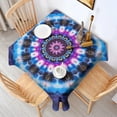 thumbnail image 2 of Colorful Tie Dye Mandala Pattern Square Tablecloth,Waterproof Square Table Cover,Wipeable Spillproof Washable Table Cover for Home Kitchen Party Decor 42"X42"(107x107cm), 2 of 6