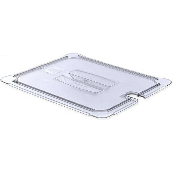 Soro Essentials- Half Size Polycarbonate Notched Food Pan Cover with Handle- Commercial Food Pan Lid for Stackable Clear Food Pan Storage Containers Restaurant Supplies Hotel Pan
