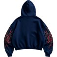thumbnail image 7 of Men's Y2k Goth Graphic Zip Up Hoodies Long Sleeve Grunge Punk Graphic Print Streetwear Oversized Hooded Sweatshirt With Pocket W002-Dark Blue M, 7 of 7