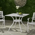 thumbnail image 2 of GDF Studio Honolulu Outdoor Cast Aluminum Square Dining Table, White, 2 of 9