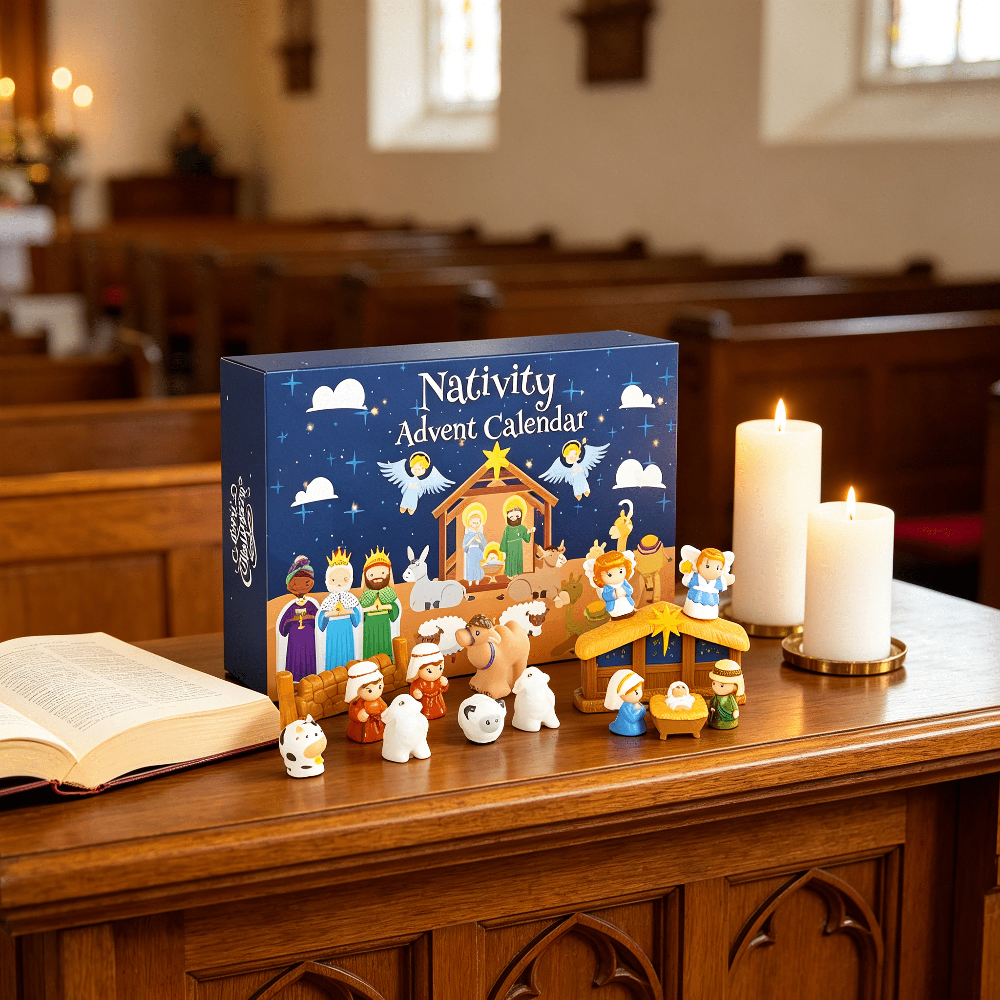 BESTSKY 2026 New Nativity Advent Calendar 2026 Kids,Christmas Story Nativity Playset Christian Advent Calendar for Toddlers,Kids,Girls,25Pcs Nativity Scene Set Toys for Children Ages 1 2 3 4 5 6+