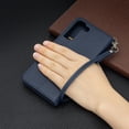 thumbnail image 6 of Wallet Case for Samsung S20 FE, Retro Solid Color Premium Leather Credit Card Holder Wallet RFID Blocking Case with Wrist Strap Stand Magnetic Flip Cover for Samsung Galaxy S20 FE, Blue, 6 of 9