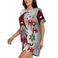 thumbnail image 3 of Womens Pajama Sets With Pocket, Cute Santa Lounge Sets Short Sleeve Sleepwear PJ Sets for Women, 3 of 6