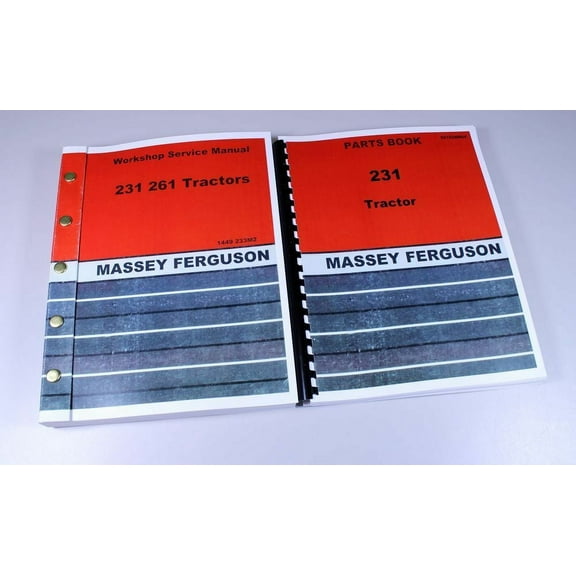 Massey Ferguson 231 Tractor Service Repair Manual Parts Catalog Overhaul Shop Bk