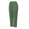 thumbnail image 3 of Women's Pants Fashion Casual Pants For Women Casual Spring And Autumn Japanese Wide Leg Lazy Cotton And Linen Solid Color Casual Elastic Loose Trousers, 3 of 4