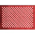 thumbnail image 1 of Ahgly Company Machine Washable Indoor Rectangle Checkered Red Modern Area Rugs, 2' x 5', 1 of 4