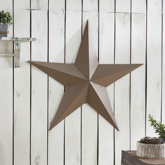 VHC Brands Patriotic Metal Star Distressed 36x36, Independence Day Decor, Decorative Wall Hanging, Rustic Farmhouse Decorations, Rust Brown, Black