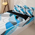 thumbnail image 3 of Homewish Bohemian Watercolor Ombre Zipper Twin Comforter Sets with Fitted Sheet and 2 Pillowcases,Abstract Swirl Zipper Bedding Set,Blue,Black Reversible,4pcs, 3 of 8
