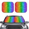 thumbnail image 2 of Goofa Glitter Rainbow Pattern 2 Piece Car Windshield Sun Shade Foldable | Front Windshield Shade for Sun, Heat and UV Rays | Sunshade for Car Front Window-Small, 2 of 7
