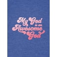 thumbnail image 4 of Blessed Girl Womens Boyfriend T-Shirt - My God - Royal Heather - X-Large, 4 of 4