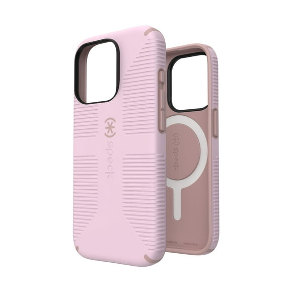 Speck Candyshell Grip with Magsafe Case for iPhone 15 Pro in Soft Lilac and Carnation Petal
