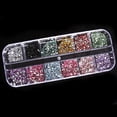 thumbnail image 4 of Flmtop 1200x Bling 2mm Mixed Color Nail Art Tips Acrylic Manicure Nail Stickers + Case, 4 of 5
