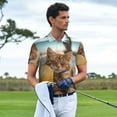 thumbnail image 3 of Vsdgher Relaxing Cat With Orange Juice Polo Shirts for Men, Men's Short Sleeve Stretch Polo Shirt, Shirts for Men-X-Large, 3 of 6