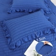 thumbnail image 3 of Unique Bargains Microfiber 3 Pieces Seersucker Duvet Cover Set King Royal Blue, 3 of 8