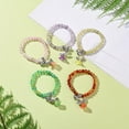 thumbnail image 6 of 30 pc Glass Beads Stretch Bracelets with Acrylic Alloy Wings Brass Bell Charms Lovely Wedding Dress Angel Dangle Mixed color 1-5/8 inch(42mm), 6 of 6