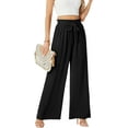 thumbnail image 5 of Womens Wide Leg Pants High Waist Flowy Adjustable Knot Loose Trousers Casuals Lounge Business Pants with Pockets, 5 of 8