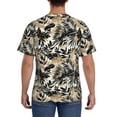 thumbnail image 3 of Bixox Men's Black Palm Leaves Printed Short Sleeve Skinny Athletic T-Shirt, 3 of 6
