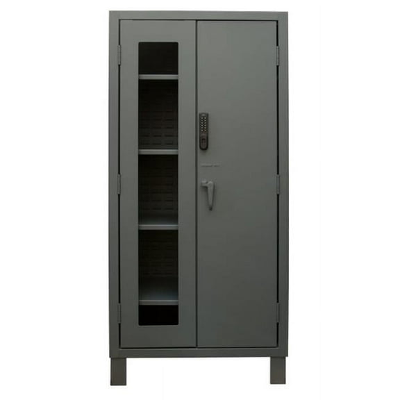 Durham 3702CXC-BLP4S-95 78 in. Heavy Duty Access Control Cabinet, Gray - 1900 lbs