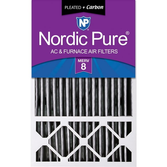 16x25x5 (4 3/8) Honeywell Replacement Air Filters MERV 8 Plus Carbon 1 Pack