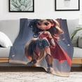 thumbnail image 6 of Wonder Woman Blanket, Super Soft Cozy Flannel Throw Blanket Bedding Gifts for Kids Adults, Warm Fleece Blankets for Sofa Couch Chair Bed Living Room 40"x30", 6 of 8