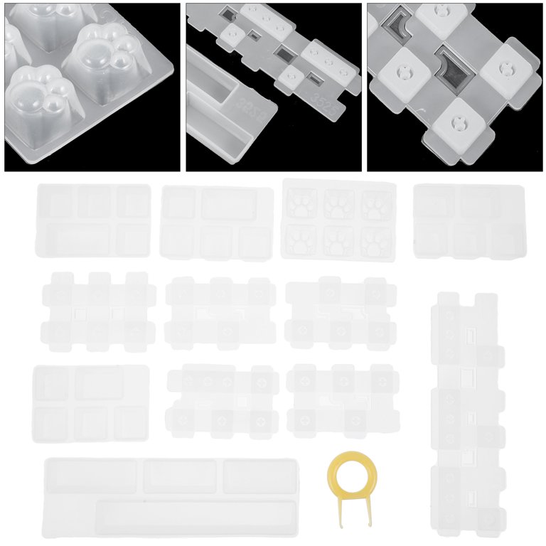 13pcs Creative Mechanical Keyboard Key Crystal Epoxy Molds DIY Silicone  Mold 