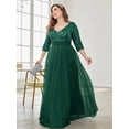 thumbnail image 3 of AURA Plus Size Sequin Evening Dress Women V Neck Formal Gown Elegant Party Dress, 3 of 7