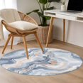 thumbnail image 4 of Marble Texture 4FT Round Area Rugs for Living Room 111 Elegant Blue Gray Tone Water Effect Ultra-Thin Non-Slip Round Rugs Machine Washable Low Pile Circle Carpet for Bedroom Kitchen Nursery, 4 of 9